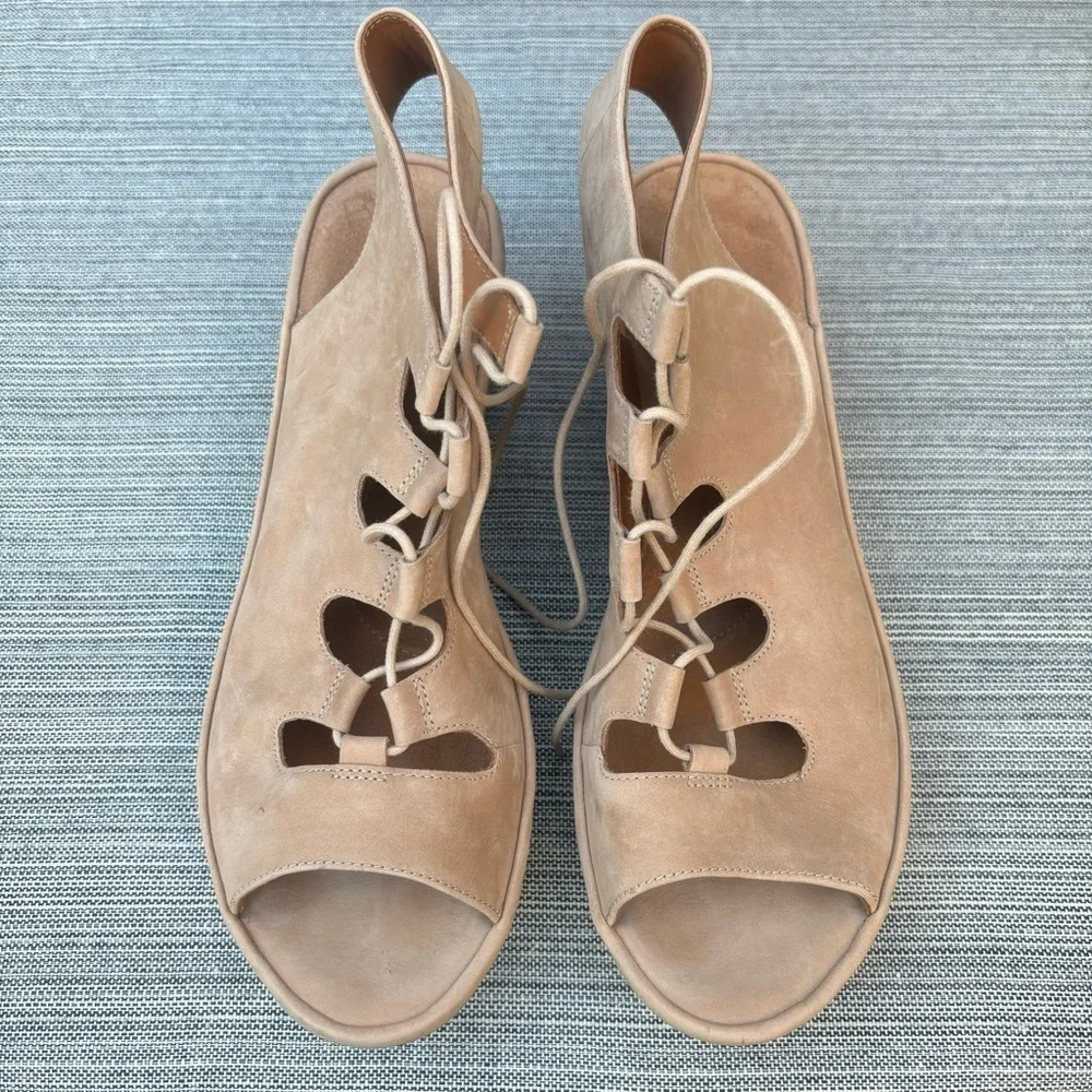 CLARKS Clarene Grace Wedge Peep Toe Sandals Size 11 Comfort Shoe